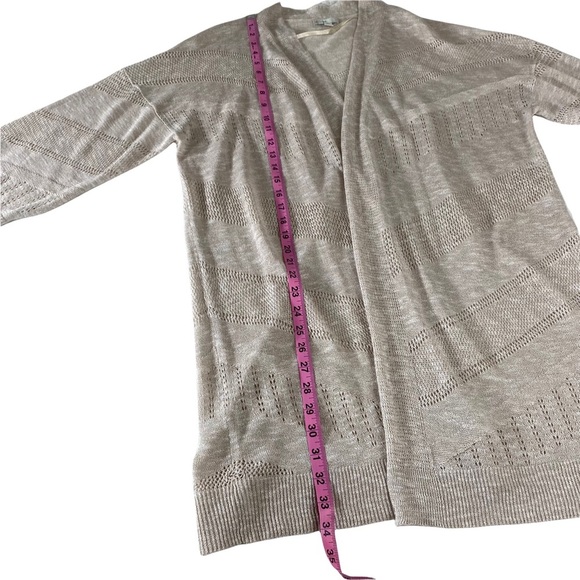 EST. 1946 Crochet Cardigan Sweater Beige Womens Size L Breathable Open Front. - Picture 8 of 15